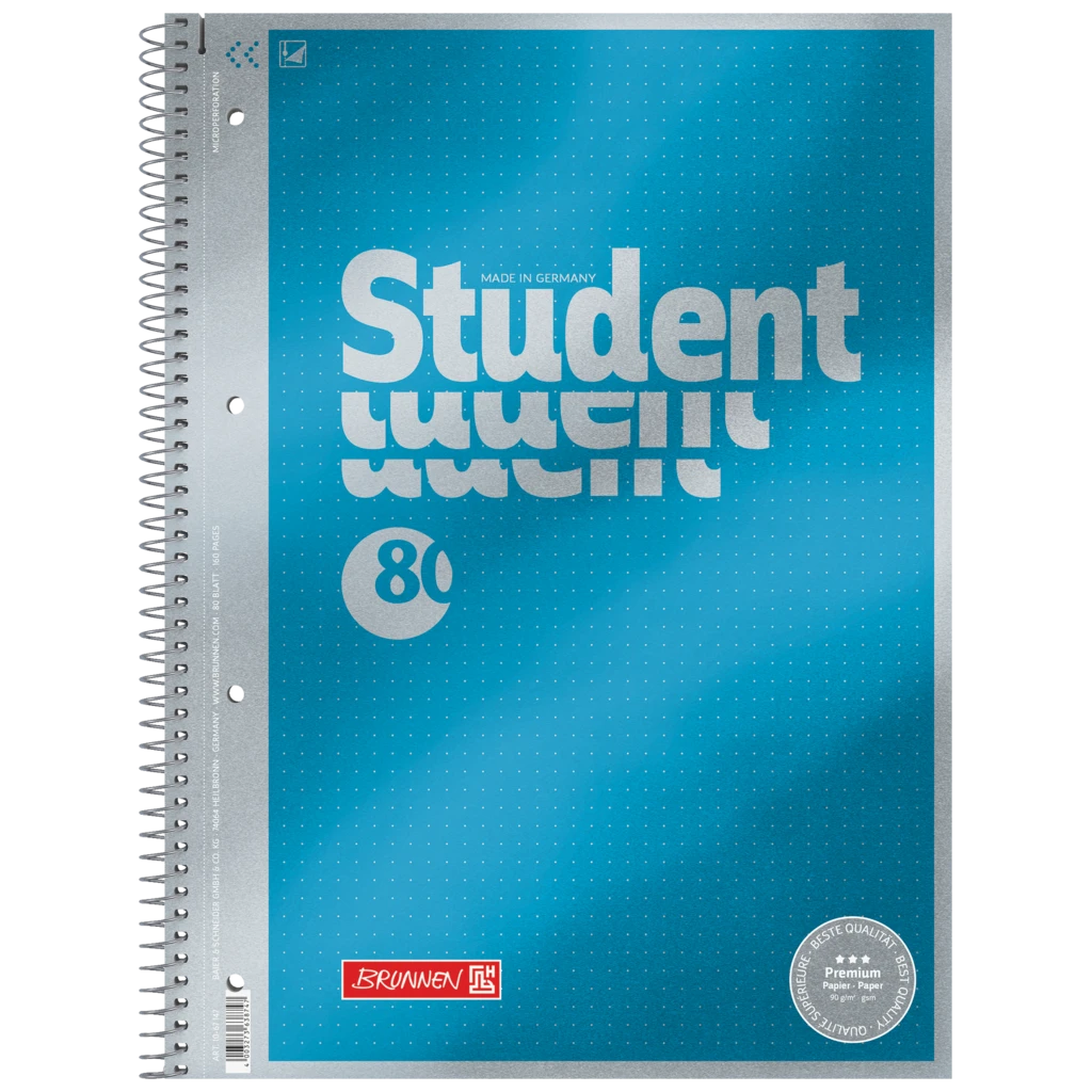 Collegeblock Premium Student | A4, punktiert, 80 Blatt, blau