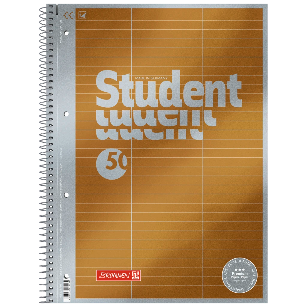 Collegeblock Premium Student „Vokabeln“ | A4, Lineatur 54, 50 Blatt, gelb