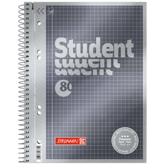 Collegeblock Premium Student | A5, Lineatur 5, 80 Blatt, anthrazit