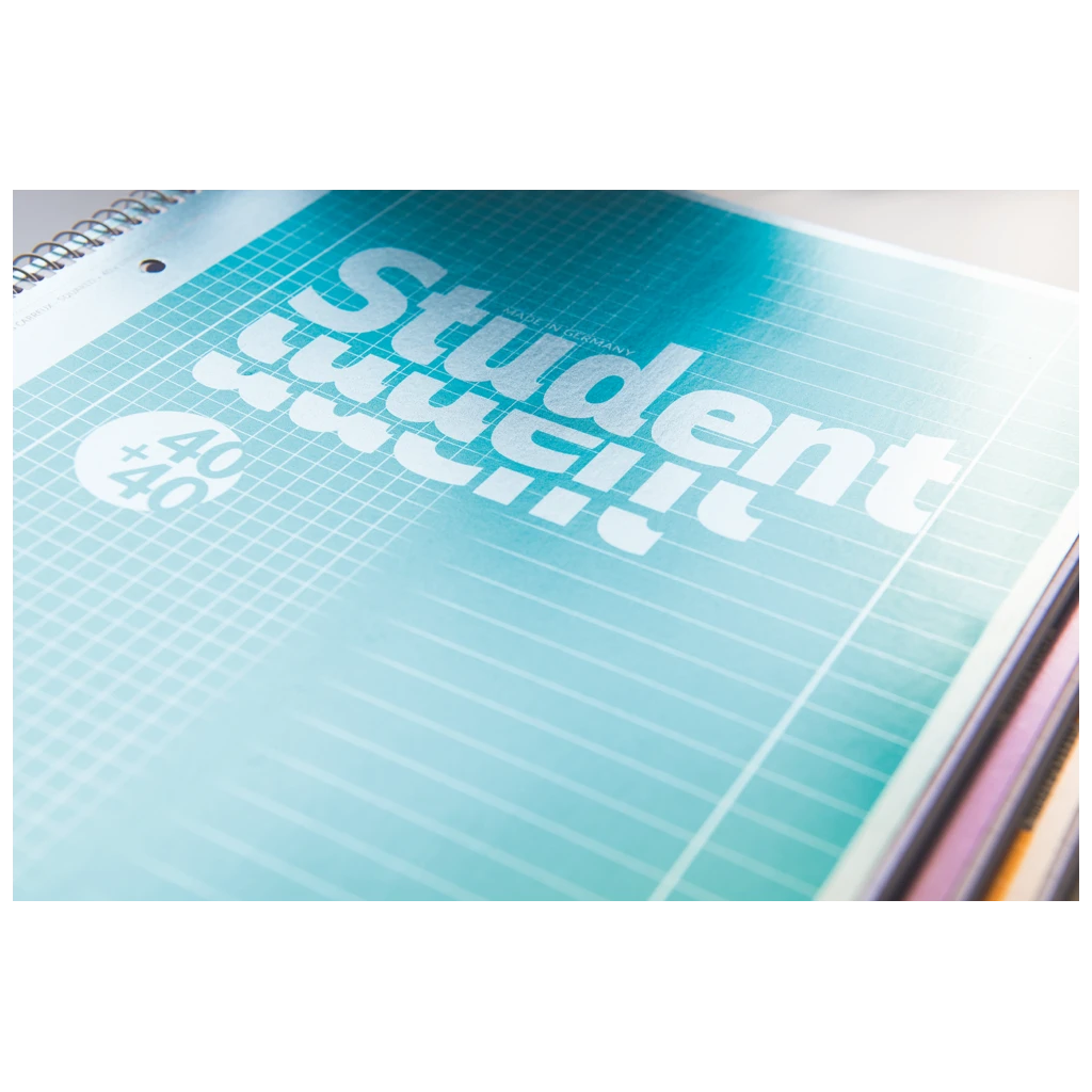 Collegeblock Premium Student „DUO“ | A4, kariert/liniert, 80 Blatt, petrol