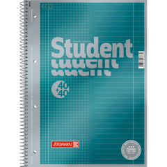 Collegeblock Premium Student „DUO“, A4, 80 Blatt / 160 Seiten, kariert/liniert, petrol