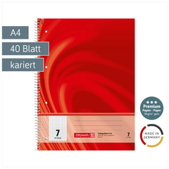 Collegeblock Premium Vivendi | A4, Lineatur 7, 40 Blatt, rot
