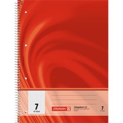 Collegeblock Premium Vivendi, A4, 40 Blatt / 80 Seiten, Lineatur 7, rot