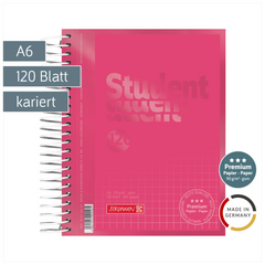 Collegeblock Premium Student Colour Code | A6, kariert, 120 Blatt, tulip