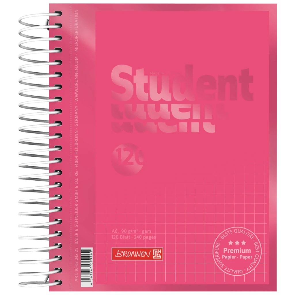 Collegeblock Premium Student Colour Code | A6, kariert, 120 Blatt, tulip