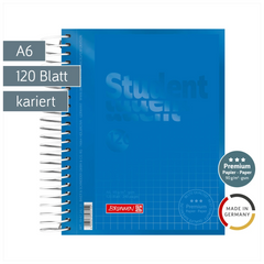 Collegeblock Premium Student Colour Code | A6, kariert, 120 Blatt, azur