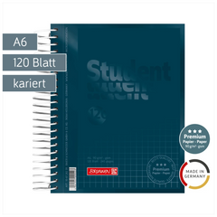 Collegeblock Premium Student Colour Code | A6, kariert, 120 Blatt, denim