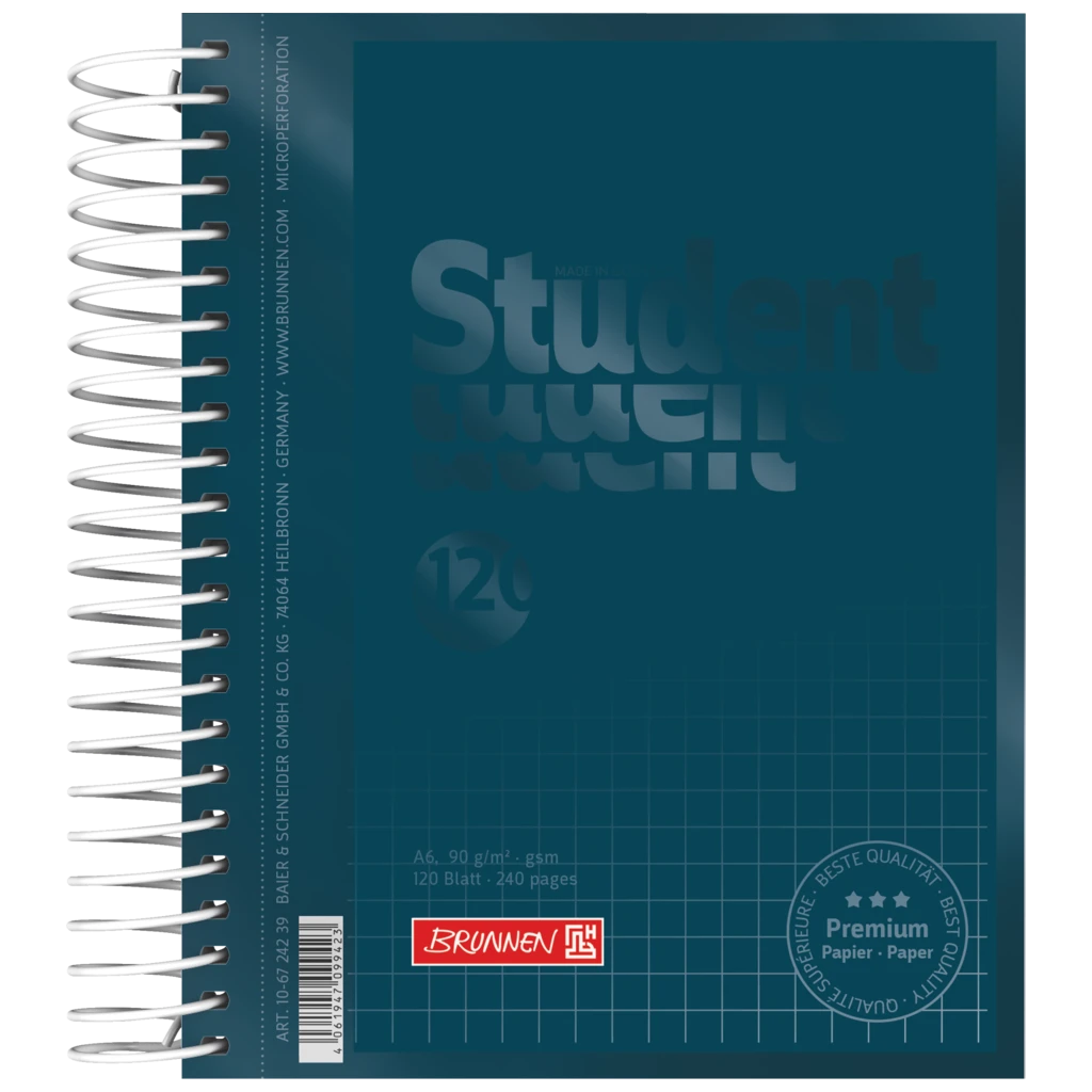 Collegeblock Premium Student Colour Code | A6, kariert, 120 Blatt, denim