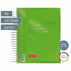 Collegeblock Premium Student Colour Code | A6, kariert, 120 Blatt, kiwi