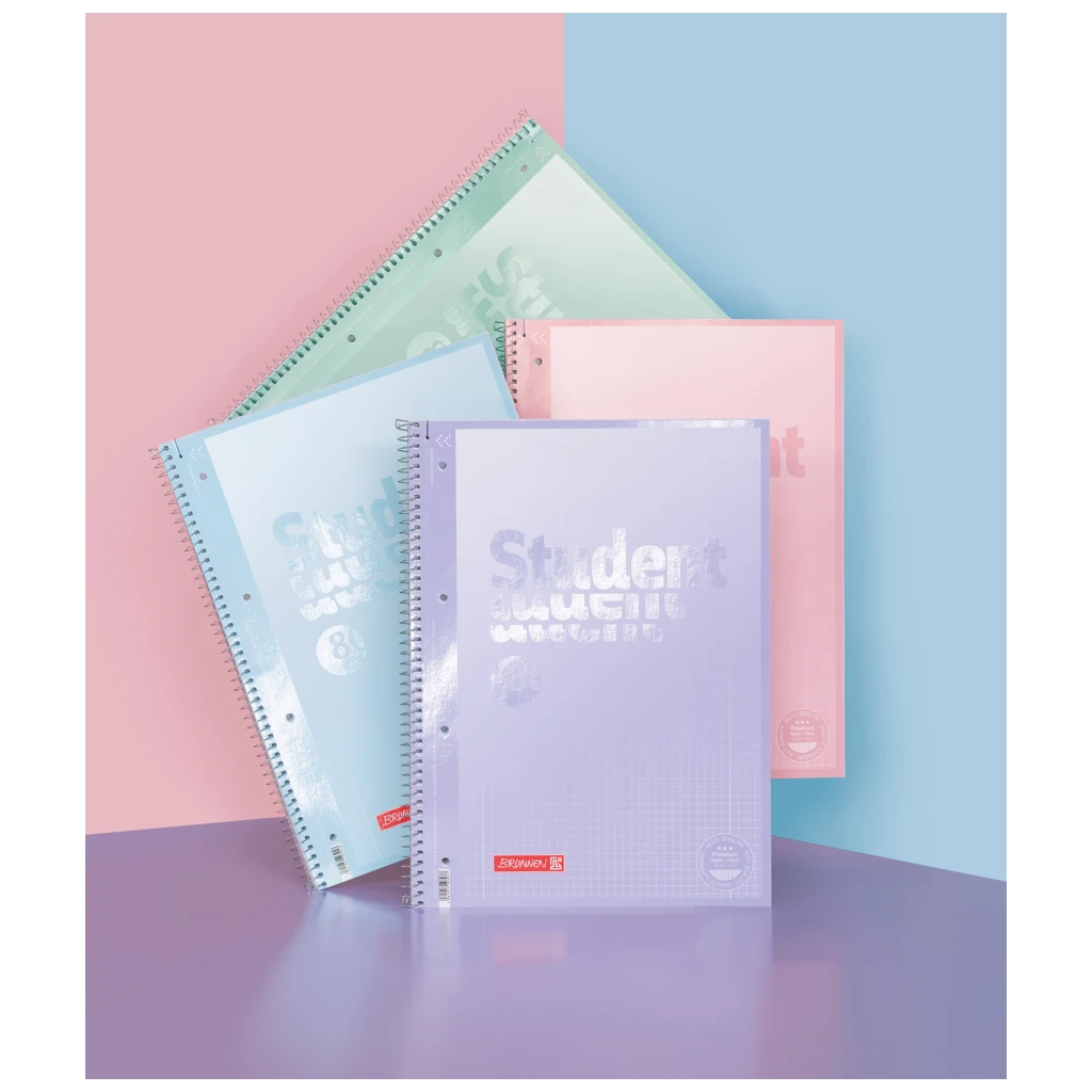 Collegeblock Premium Student „Pastell“ | A4, Lineatur 27, 80 Blatt, pastellrosa/pastellmint
