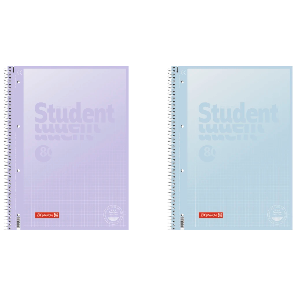 Collegeblock Premium Student „Pastell 2“ | A4, Lineatur 28, 80 Blatt, pastellblau/pastelllila