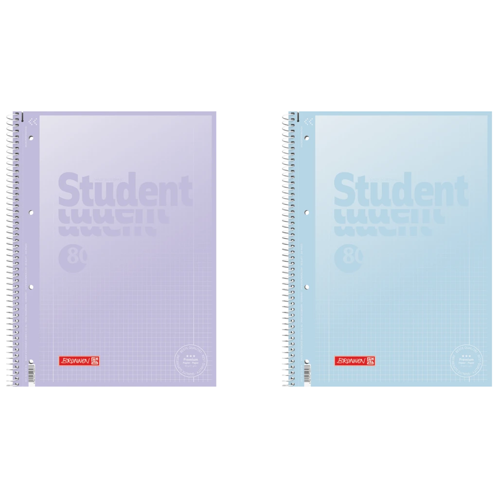 Collegeblock Premium Student „Pastell 2“ | A4, Lineatur 28, 80 Blatt, sortiert