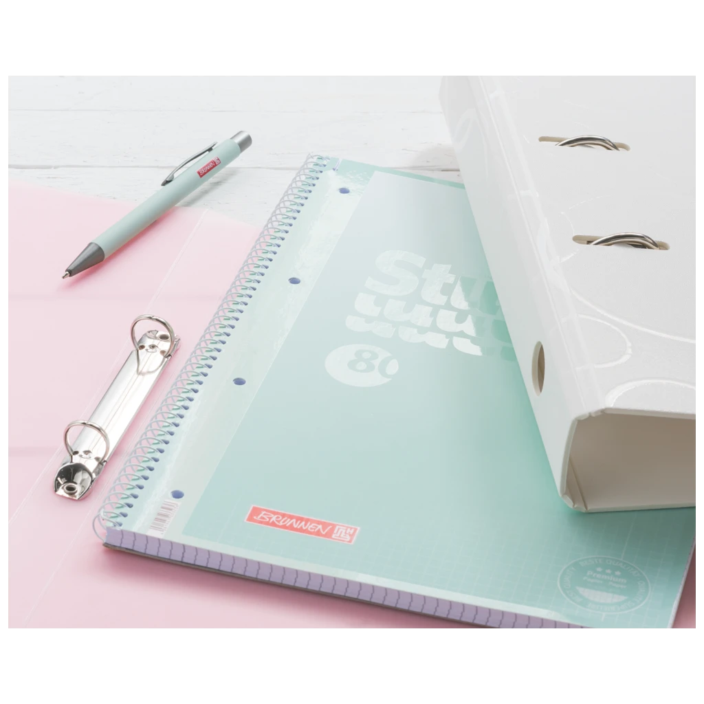Collegeblock Premium Student „Pastell“ | A4, Lineatur 28, 80 Blatt, pastellrosa/pastellmint