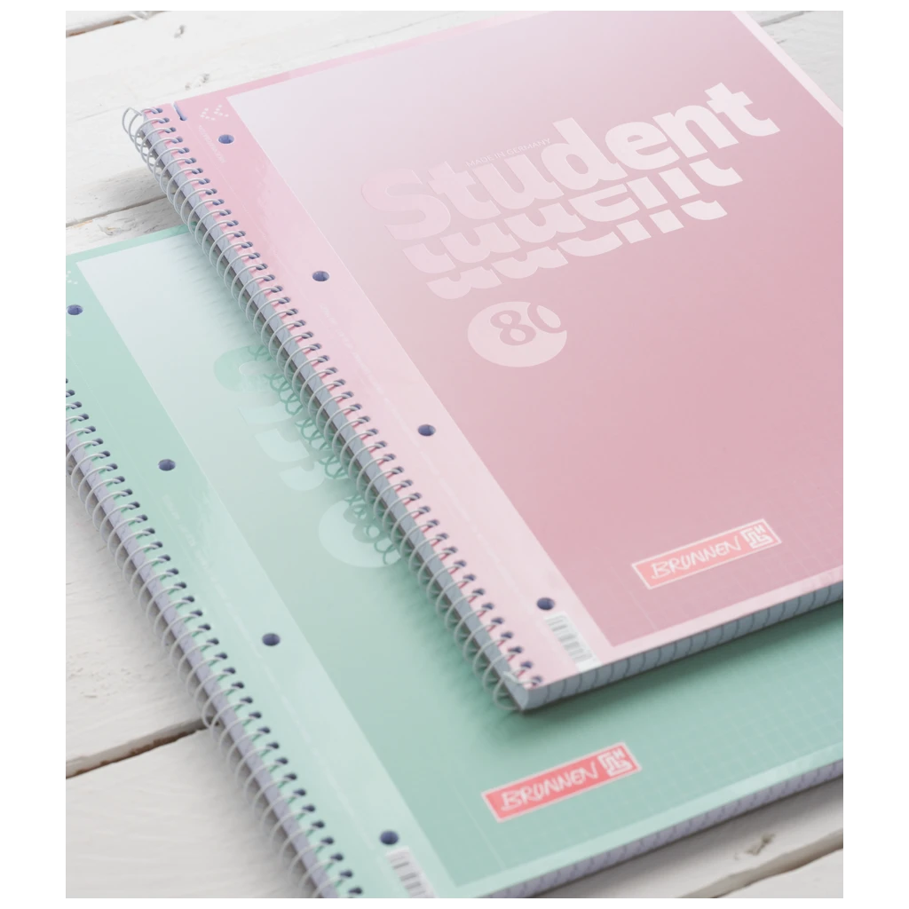 Collegeblock Premium Student „Pastell“ | A4, Lineatur 28, 80 Blatt, pastellrosa/pastellmint
