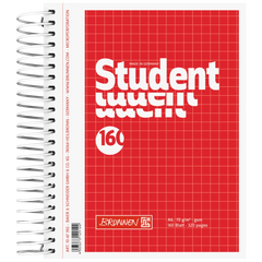 Collegeblock Student | A6, kariert, 160 Blatt, rot