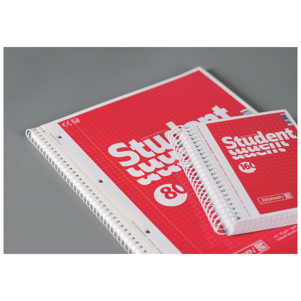 Collegeblock Student | A6, kariert, 160 Blatt, rot