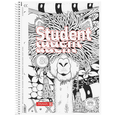 Collegeblock Premium Student „Lama“ ZENart | A4, Lineatur 27, 80 Blatt, weiß