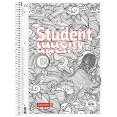 Collegeblock Premium Student „Krake“ ZENart | A4, Lineatur 28, 80 Blatt, weiß