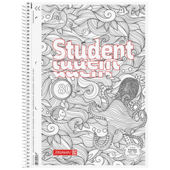 Collegeblock Premium Student „Krake“ ZENart | A4, Lineatur 28, 80 Blatt, weiß