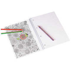 Collegeblock Premium Student „Floral“ ZENart | A4, Lineatur 28, 80 Blatt, weiß
