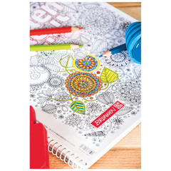 Collegeblock Premium Student „Floral“ ZENart | A4, Lineatur 28, 80 Blatt, weiß