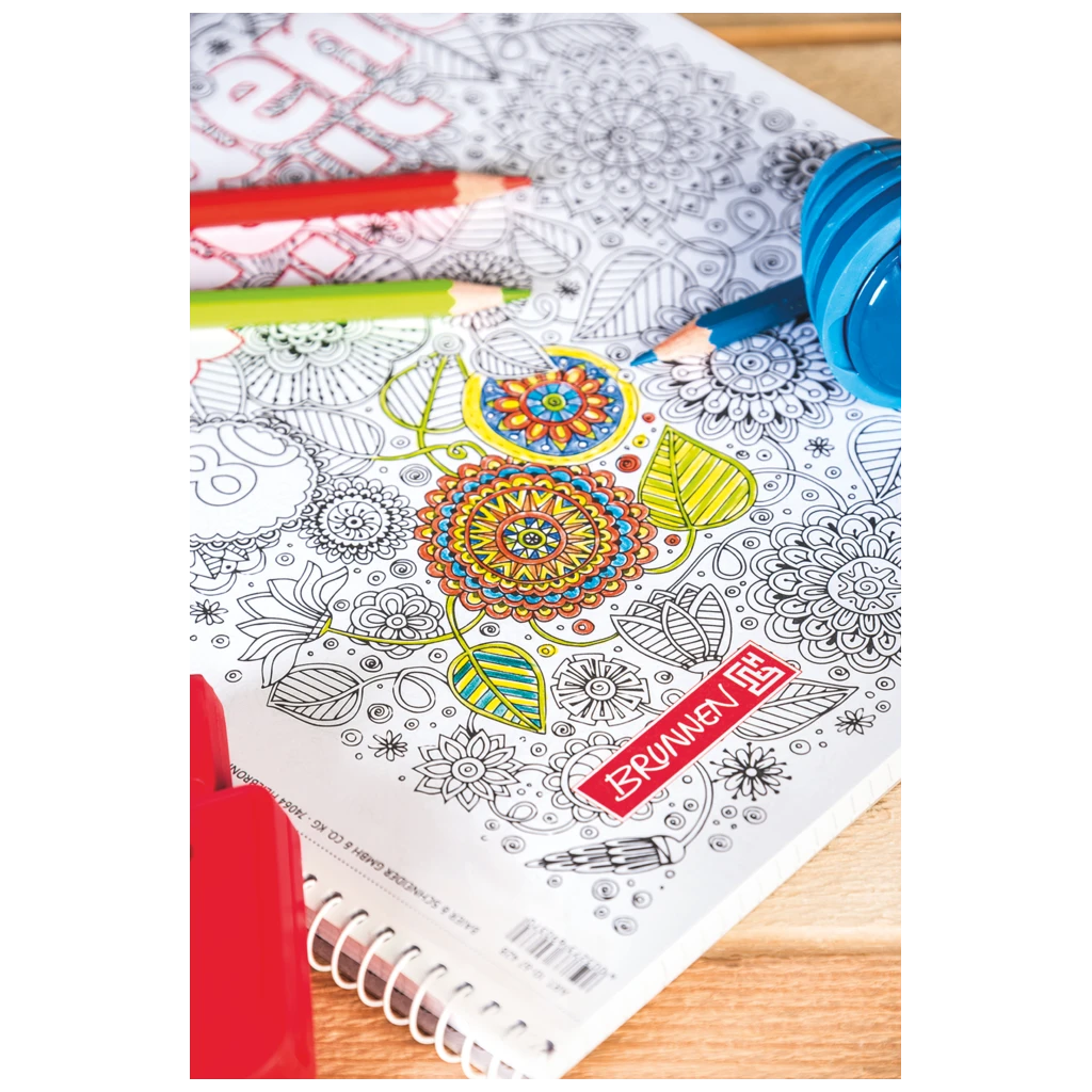 Collegeblock Premium Student „Floral“ ZENart | A4, Lineatur 28, 80 Blatt, weiß