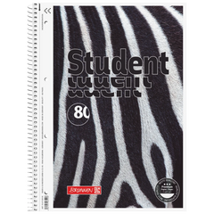 Collegeblock Premium Student „Zebra“ | A4, Lineatur 28, 80 Blatt, weiß/schwarz