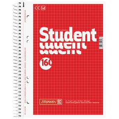 Collegeblock Student | A5, Lineatur 5, 160 Blatt, rot