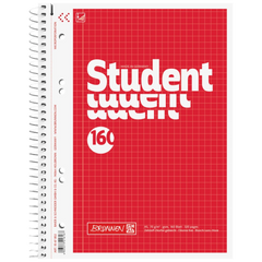 Collegeblock Student | A5, Lineatur 5, 160 Blatt, rot