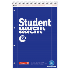 Collegeblock Student Recycling Spirale oben | A4, Lineatur 27, 80 Blatt, blau