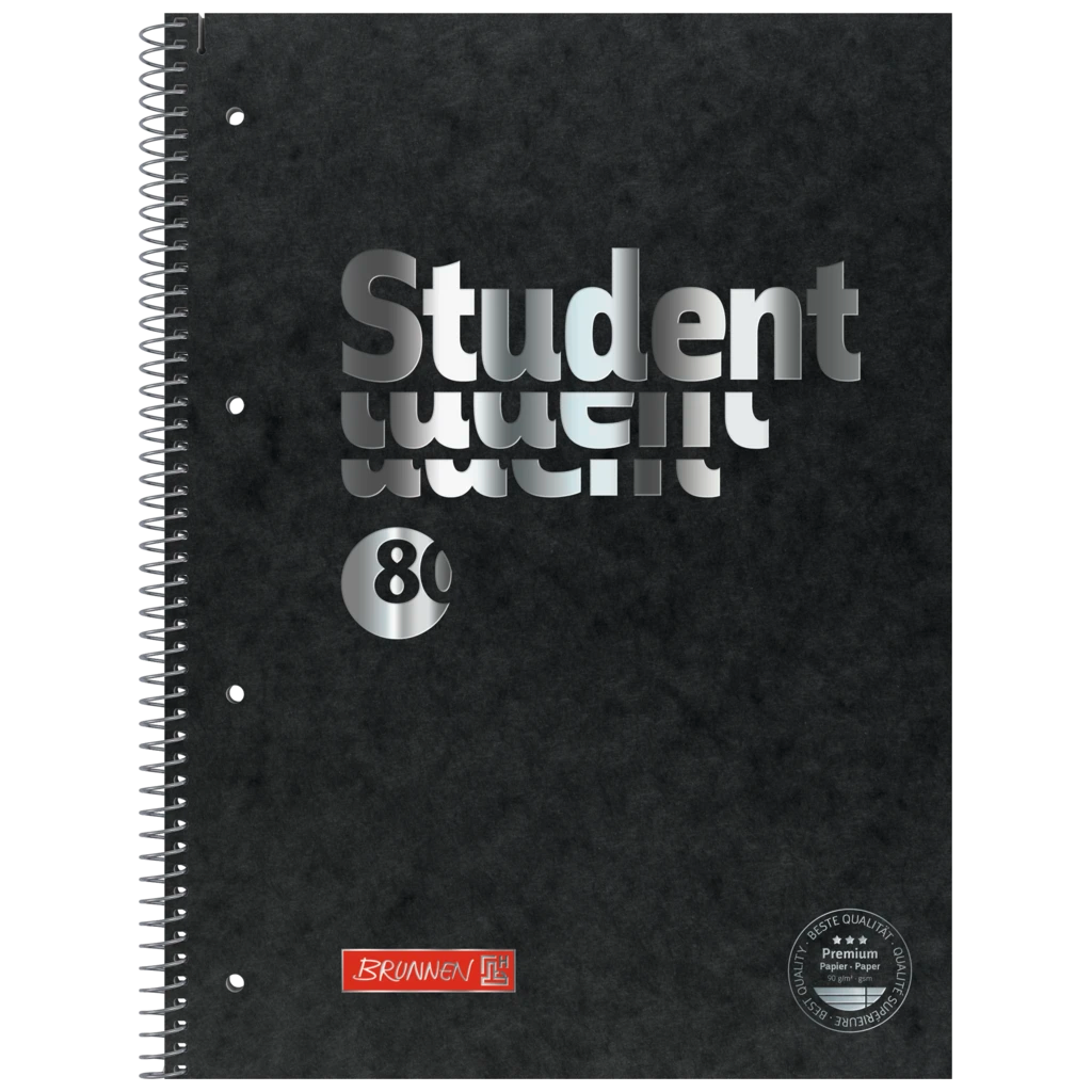 Collegeblock Premium Student FACT!plus | A4, Lineatur 27, 80 Blatt, schwarz