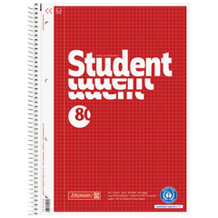 Collegeblock Student Recycling | A4, Lineatur 22, 80 Blatt, rot