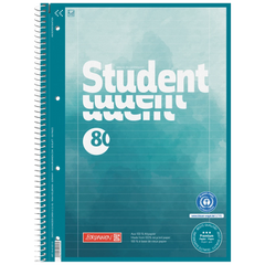 Collegeblock Premium Student Recycling | A4, Lineatur 27, 80 Blatt, blau/mehrfarbig