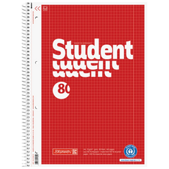 Collegeblock Student Recycling | A4, Lineatur 28, 80 Blatt, rot