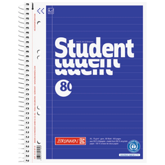 Collegeblock Student Recycling | A5, Lineatur 4, 80 Blatt, blau