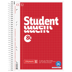 Collegeblock Student Recycling | A5, Lineatur 5, 80 Blatt, rot
