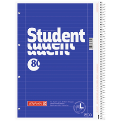 Collegeblock Student Linkshänder | A4, Lineatur 27, 80 Blatt, blau