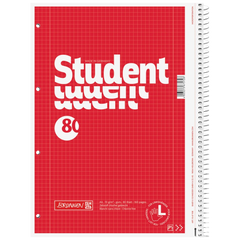 Collegeblock Student Linkshänder | A4, Lineatur 28, 80 Blatt, rot