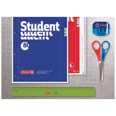 Collegeblock Student Linkshänder | A4, Lineatur 28, 80 Blatt, rot