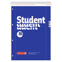 Collegeblock Student Spirale oben | A4, Lineatur 27, 80 Blatt, blau