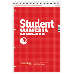 Collegeblock Student Spirale oben | A4, Lineatur 28, 80 Blatt, rot