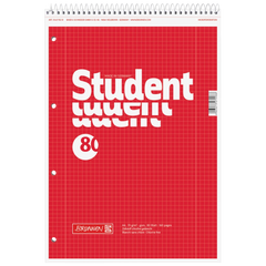 Collegeblock Student Spirale oben | A4, Lineatur 28, 80 Blatt, rot