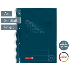 Collegeblock Premium Student Colour Code | A4, Lineatur 25, 80 Blatt, denim
