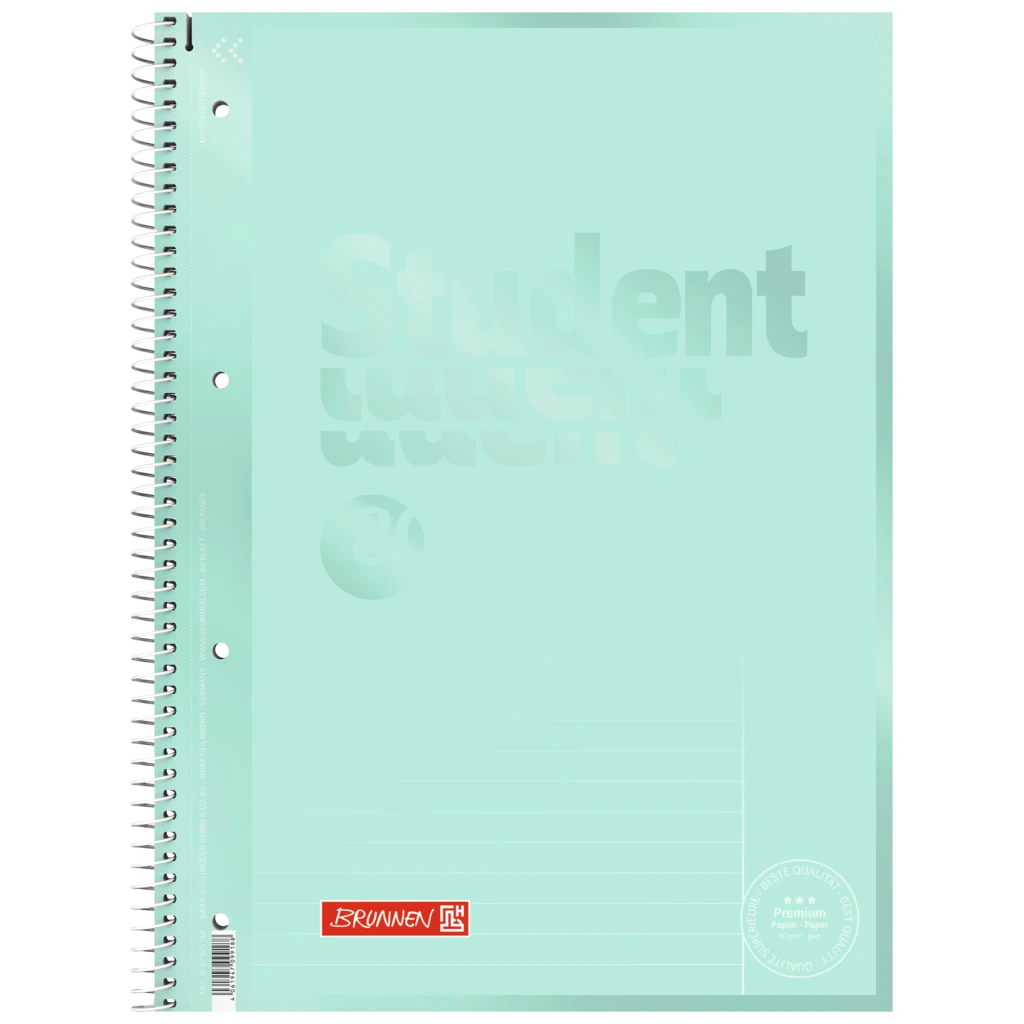 Collegeblock Premium Student Colour Code | A4, Lineatur 25, 80 Blatt, mint