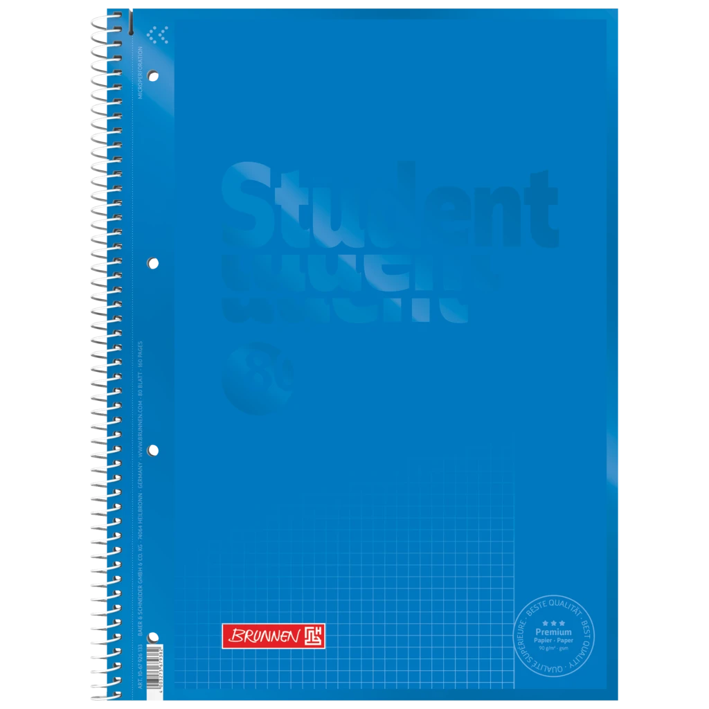 Collegeblock Premium Student Colour Code | A4, Lineatur 26, 80 Blatt, azur