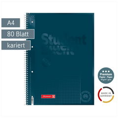 Collegeblock Premium Student Colour Code | A4, Lineatur 26, 80 Blatt, denim