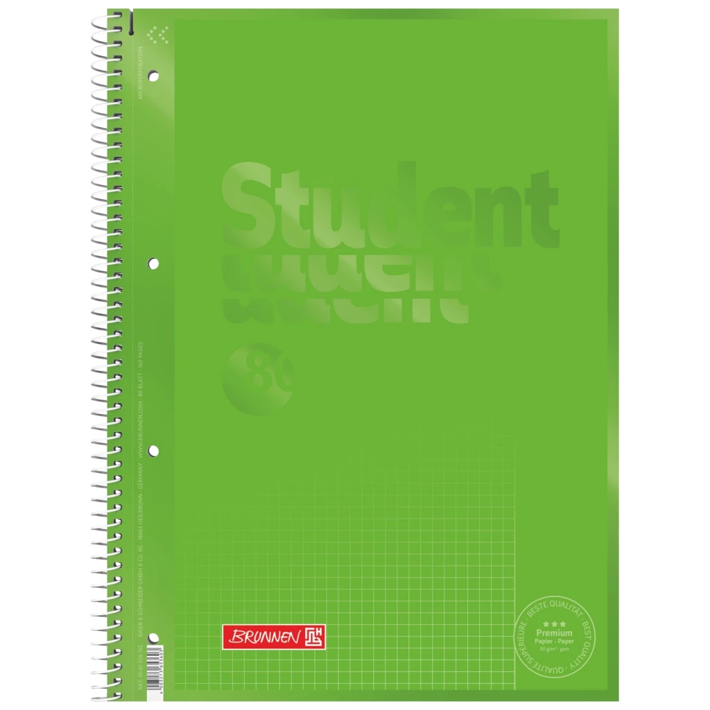 Collegeblock Premium Student Colour Code | A4, Lineatur 26, 80 Blatt, kiwi