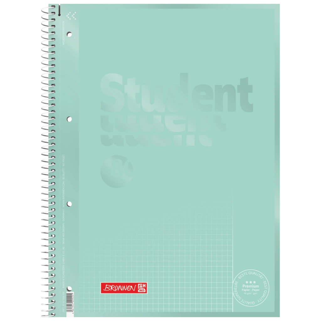 Collegeblock Premium Student Colour Code | A4, Lineatur 26, 80 Blatt, mint