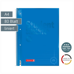 Collegeblock Premium Student Colour Code | A4, Lineatur 27, 80 Blatt, azur