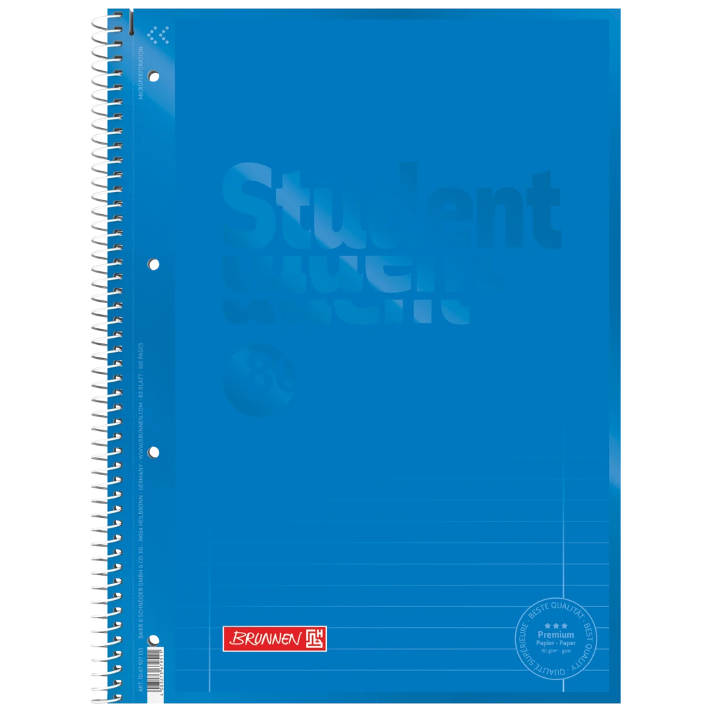 Collegeblock Premium Student Colour Code | A4, Lineatur 27, 80 Blatt, azur